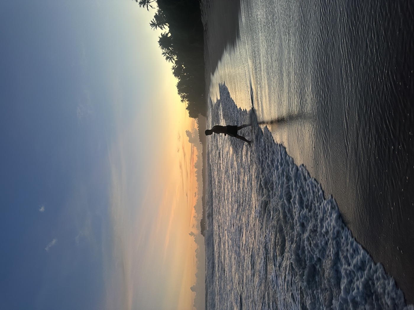 Walking the beach at golden hour